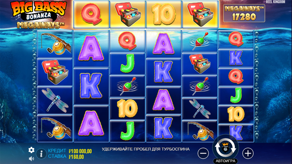 Интерфейс игрового автомата Big Bass Bonanza Megaways